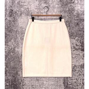 New St John Skirt Medium Womens Santana Knit Pearl White